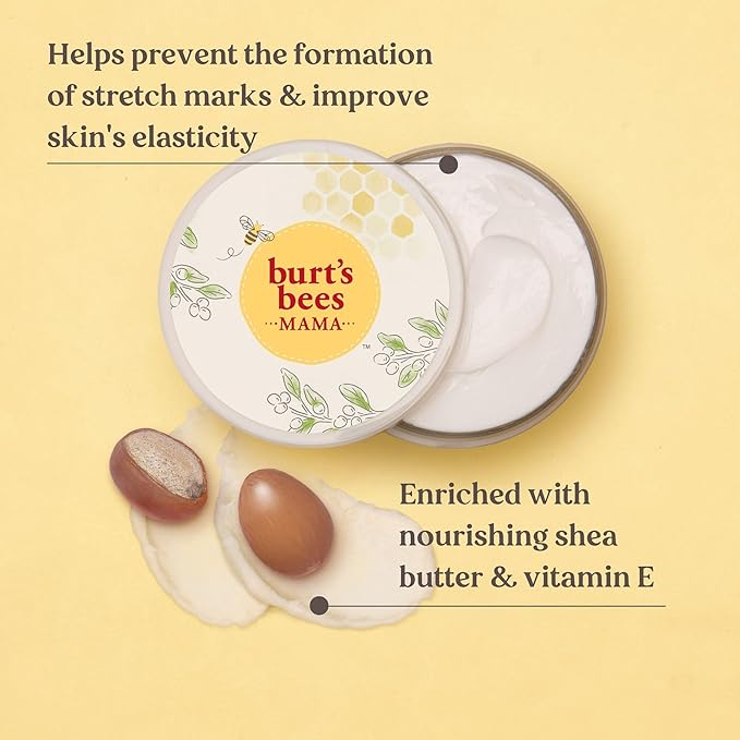 Burt's Bees Mama Bee Belly Shea Butter cream jar for stretch marks