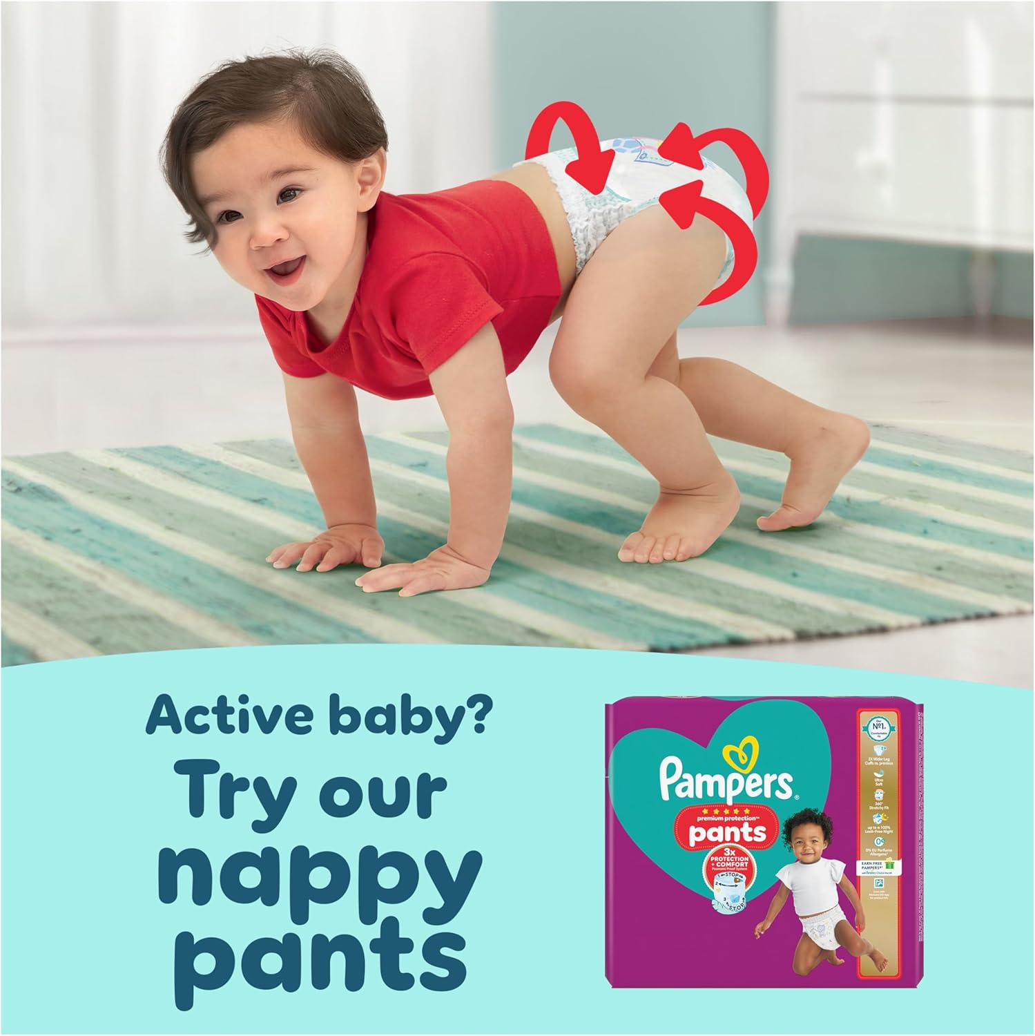 Pampers Premium Protection pants Size 5 purple pack 54 nappies