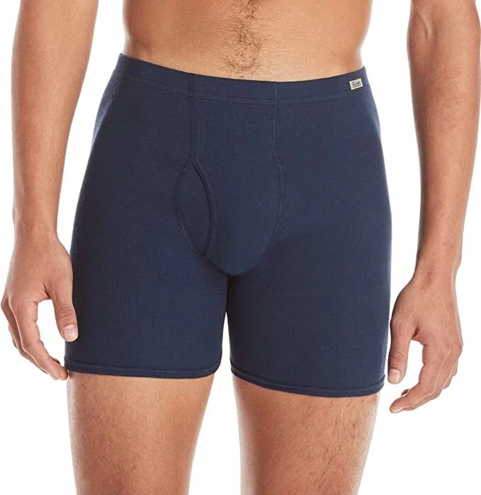 Hanes Tagless navy boxer briefs pack of six underwear for men