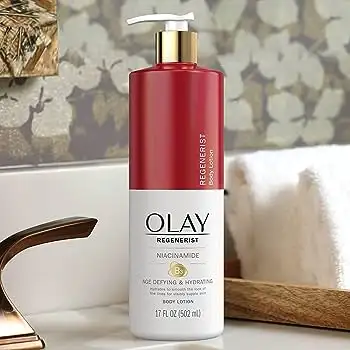 Olay Regenerist Age Defying Hydrating body lotion with niacinamide, 17 fl oz pump bottle