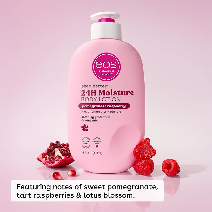 eos Shea Better 24H Moisture Body Lotion pomegranate raspberry 16 fl oz