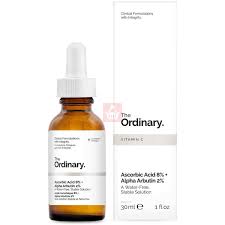 The Ordinary Ascorbic Acid 8% Alpha Arbutin 2% 30ml serum bottle