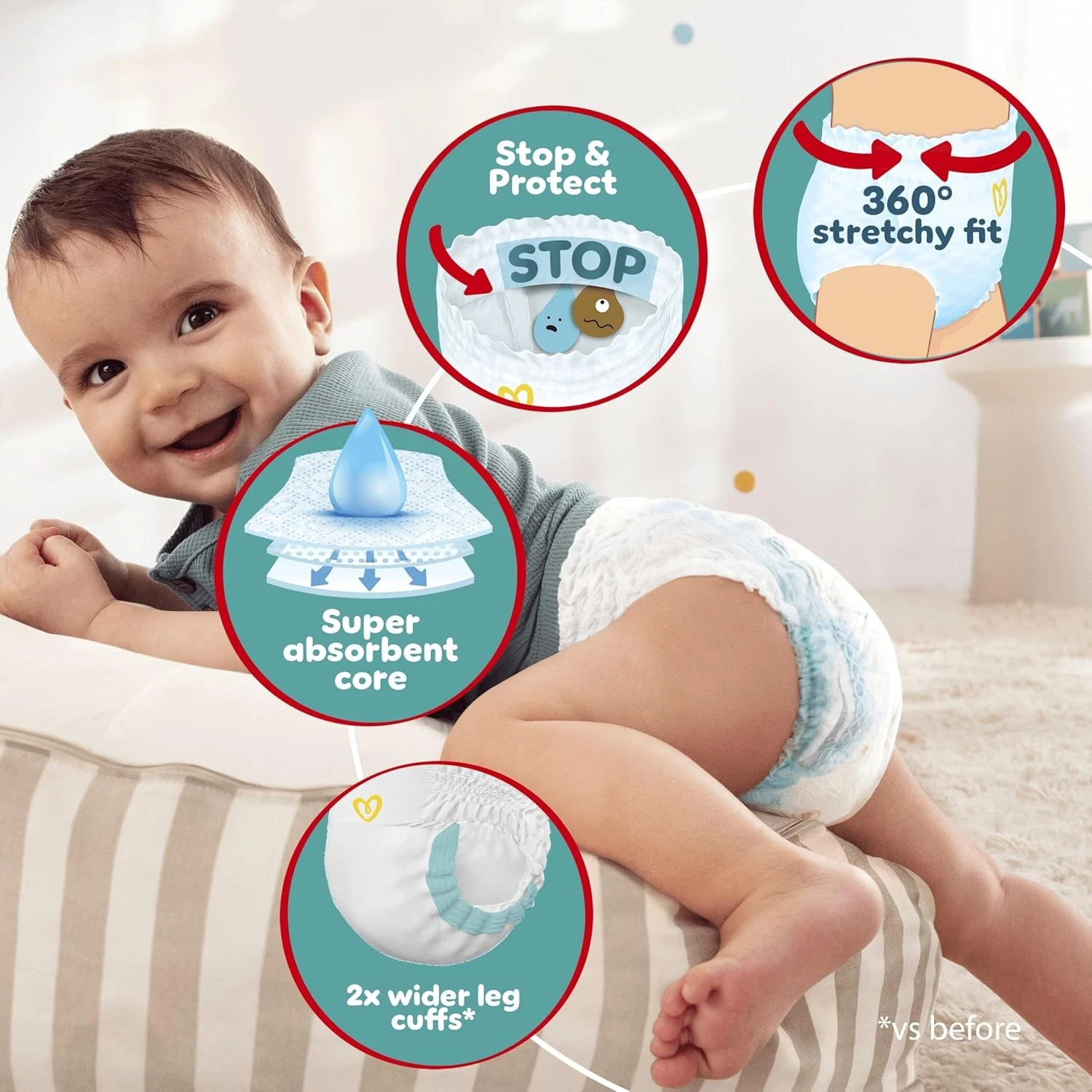 Pampers Baby-Dry Nappy Pants Size 7, 126 nappies, 17kg+