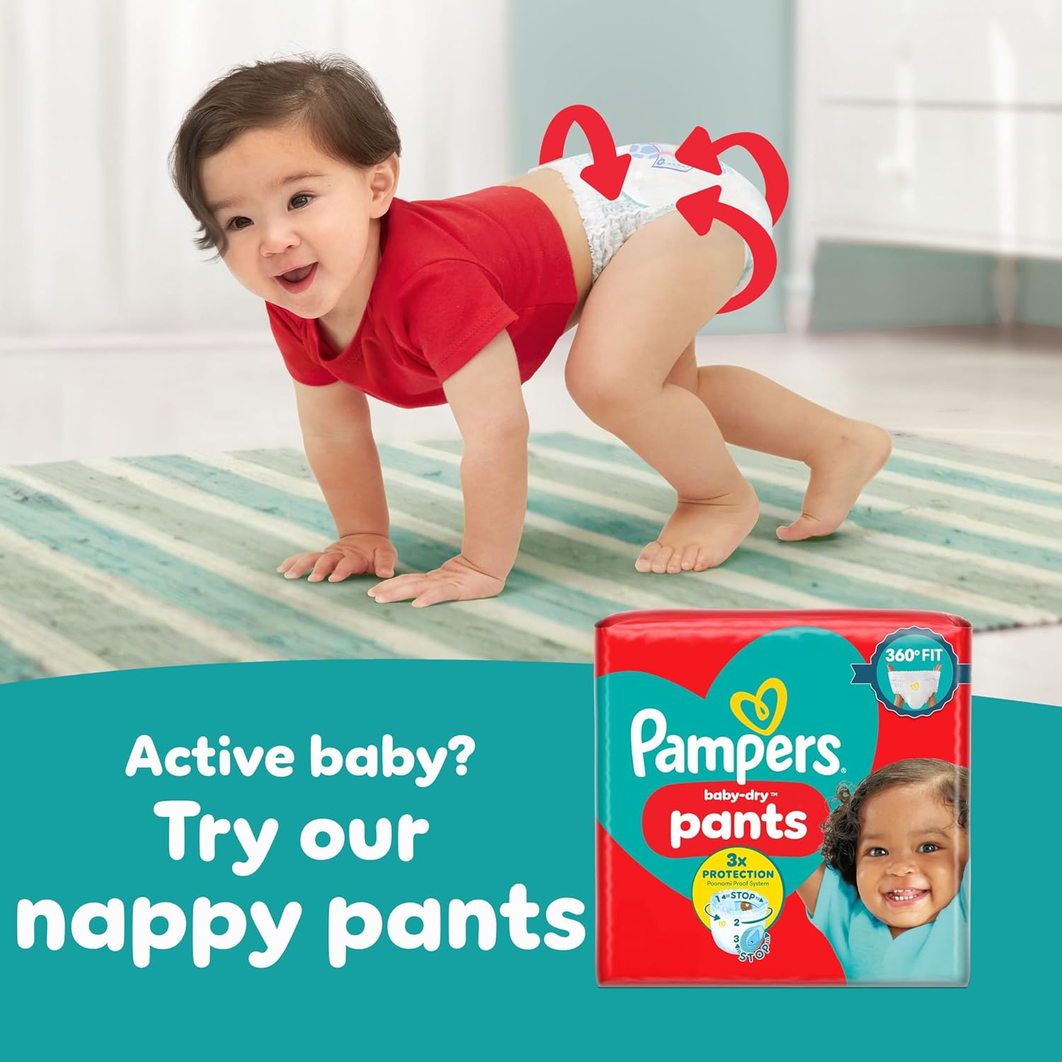 Pampers Baby-Dry Size 8 pants nappies 120 pack for 17kg plus babies