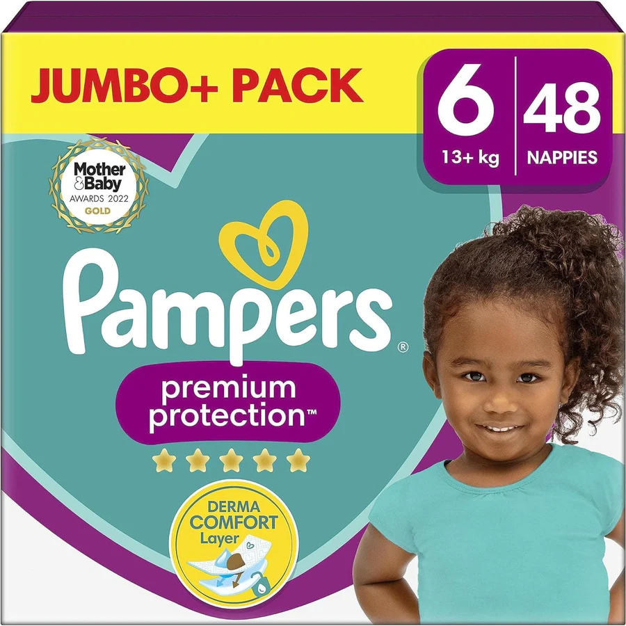 Pampers premium protection nappy pants size 6, 48 count, 13+ kg jumbo pack