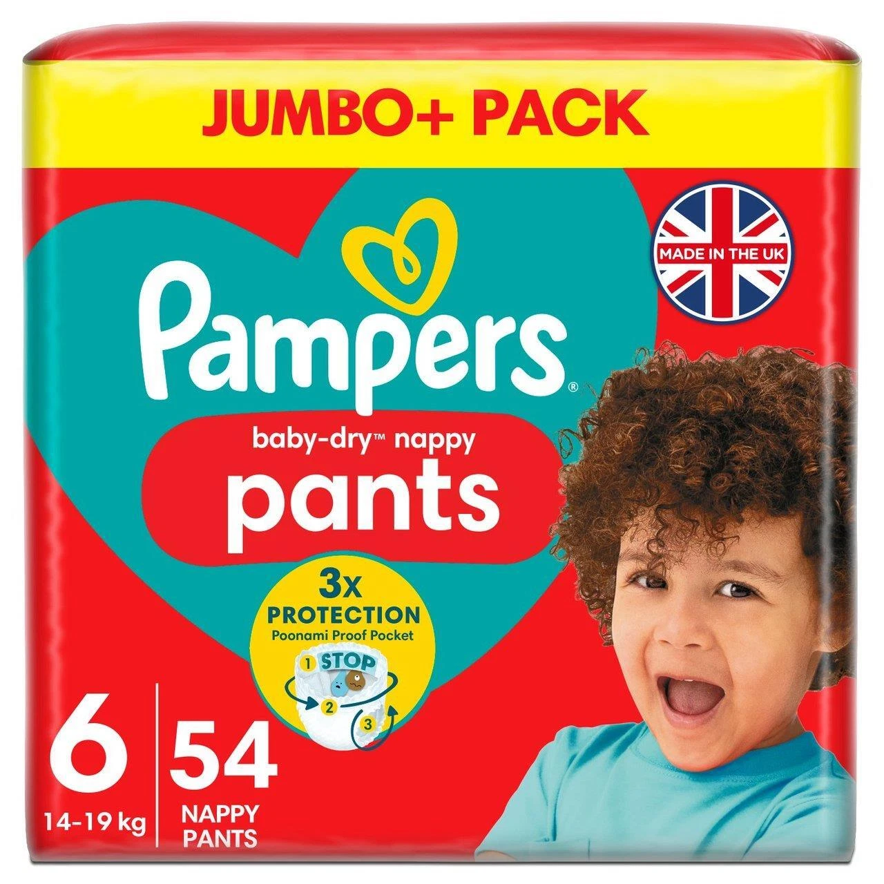 Pampers Baby Dry nappy pants Size 6 Jumbo+ Pack 54 count