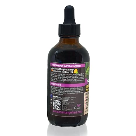 Jamaican Mango & Lime Black Castor Oil Lavender 4oz dropper bottle