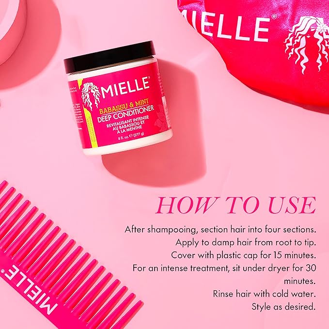 Mielle Babassu & Mint Deep Conditioner 227ml jar with black lid
