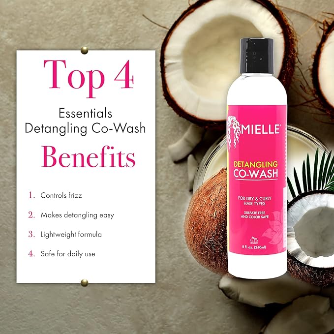 Mielle Organics Detangling Co-wash 240 ml white and pink bottle