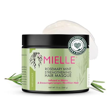 Mielle Organics Rosemary Mint Strengthening Hair Masque 12oz jar