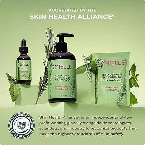 Mielle Organics Rosemary Mint Strengthening Hair Masque 12oz jar with pump dispenser