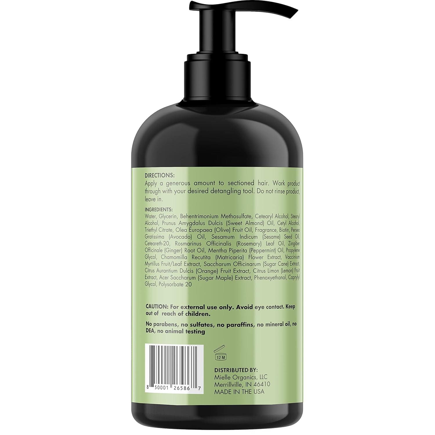 Mielle Organics Rosemary Mint Strengthening Leave-In Conditioner with pump dispenser