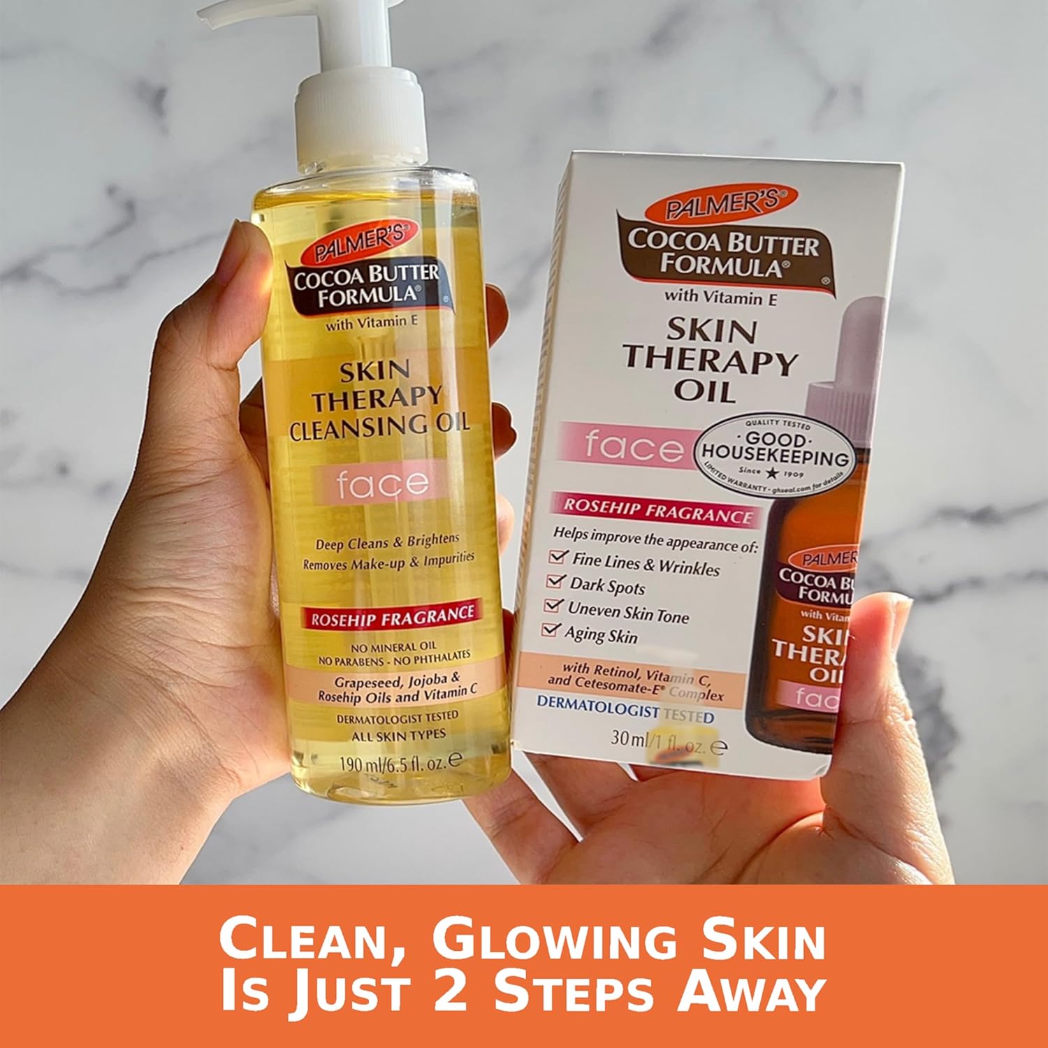 Palmer's Cocoa Butter Formula Skin Therapy Face Cleansing Oil 190ml yellow bottle with pump