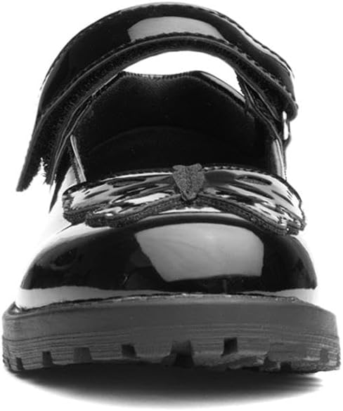 Walkright Lori girls black patent school shoe with velcro strap size 3