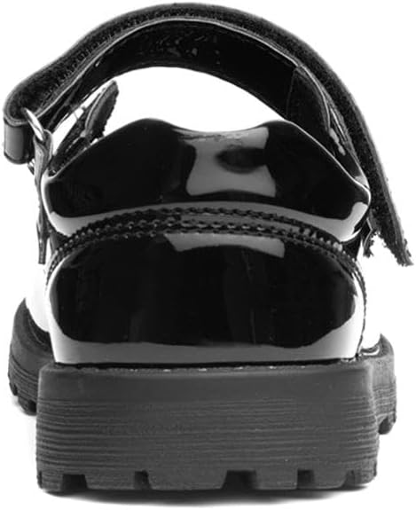 Walkright Lori girls black patent school shoe size 3 with velcro strap