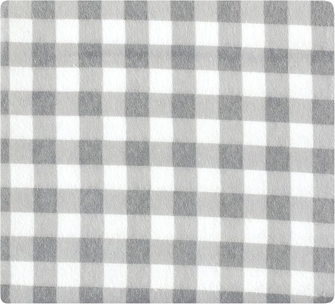 Hudson Baby cotton flannel receiving blankets bundle, grey and white gingham check