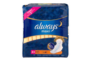 Always Maxi Overnight Pads Size 4 pack of 31 blue packaging