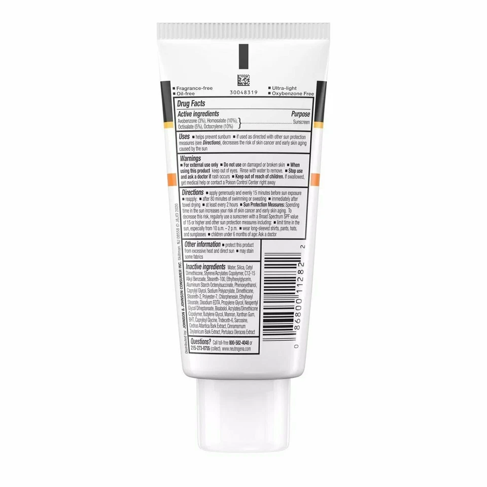 Neutrogena Clear Face SPF 50 oil-free sunscreen lotion 3oz tube
