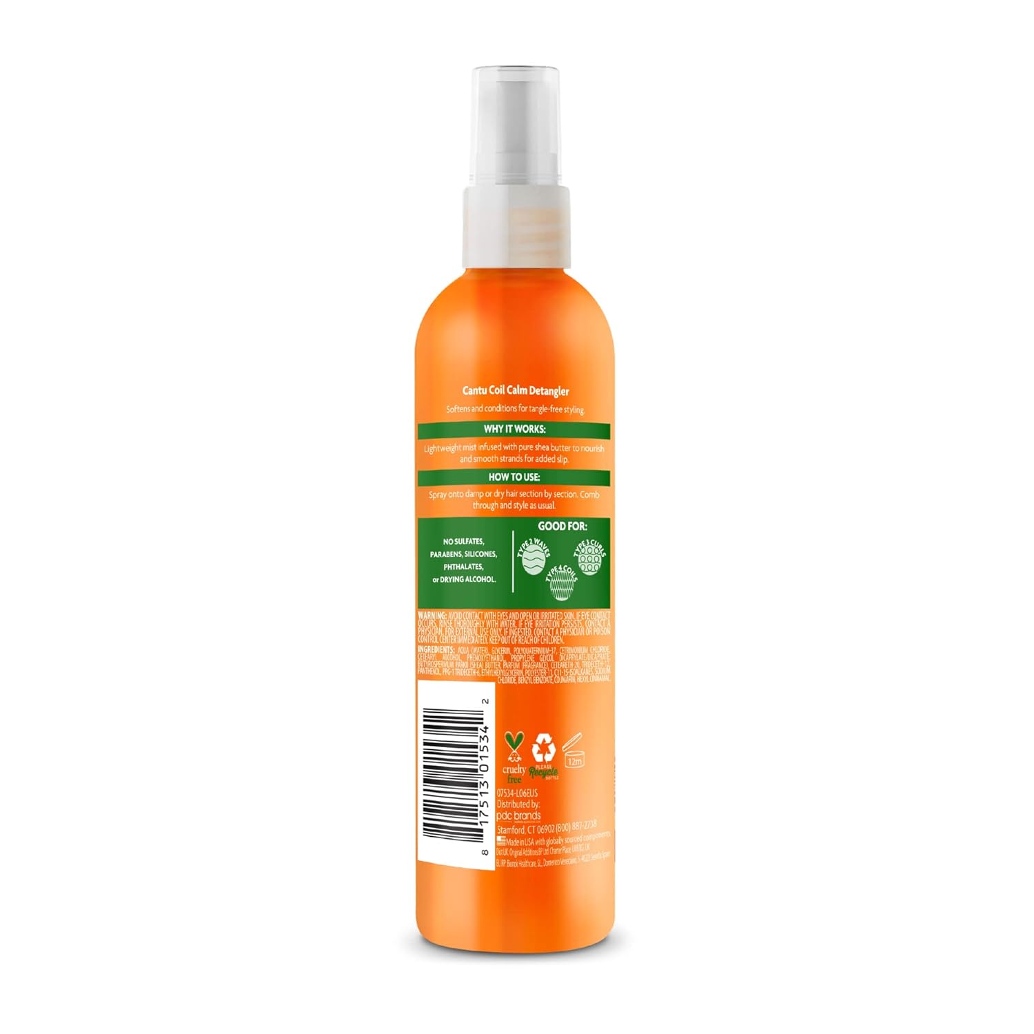 Cantu Coil Calm Detangler 237ml orange spray bottle for natural hair