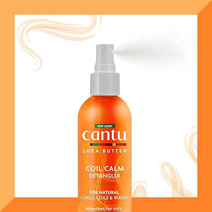 Cantu Coil Calm Detangler 237ml orange spray bottle for natural curls