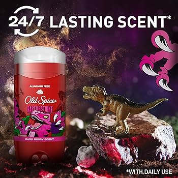 Old Spice Raptorstrike deodorant 3oz red stick packaging displayed