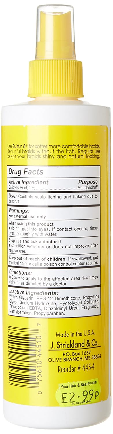Sulfur-8 yellow spray bottle dandruff treatment for braids 354ml