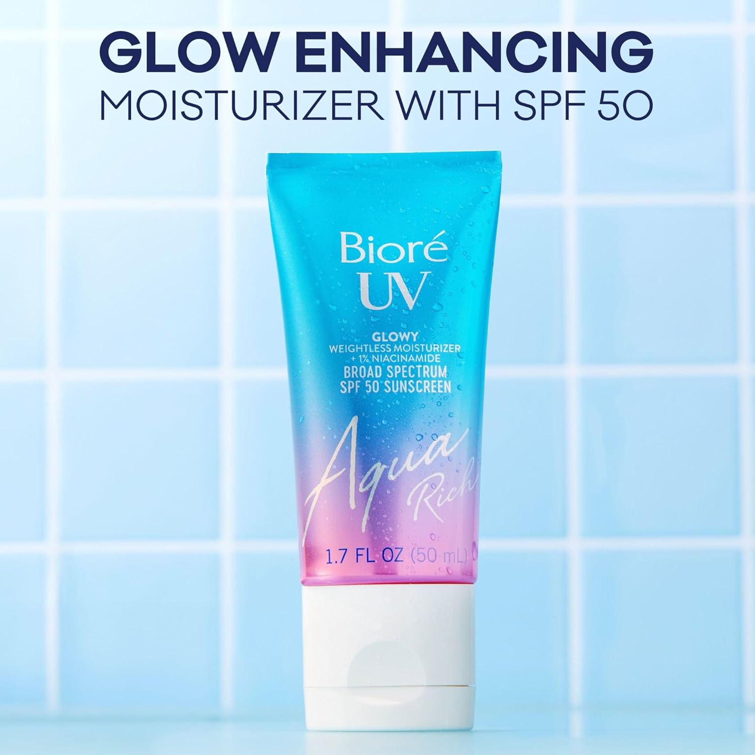 Bioré UV Aqua Rich SPF 50 weightless moisturiser sunscreen 1.7 fl oz tube