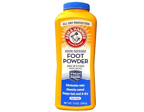 Arm & Hammer Foot Powder Odour Defense 7oz yellow bottle with blue cap