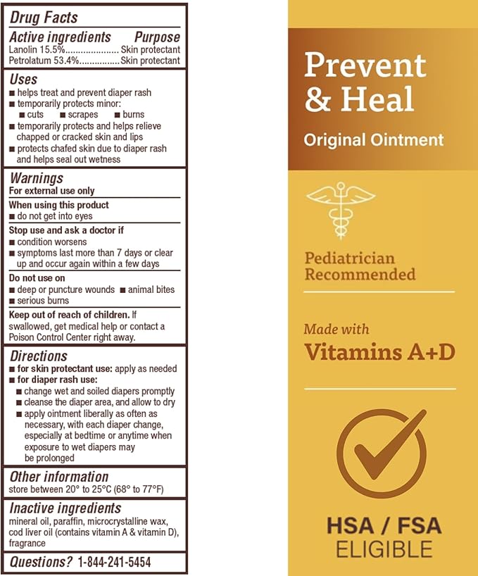A+D Original Ointment 1.5oz diaper rash and skin protectant
