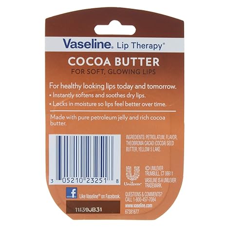 Vaseline Lip Therapy Cocoa Butter 0.25oz jar tin