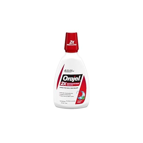 Orajel 2X Toothache Rinse Soothing Mint 16oz bottle
