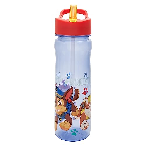 Paw Patrol reusable water bottle with straw, 600ml, red and blue cap