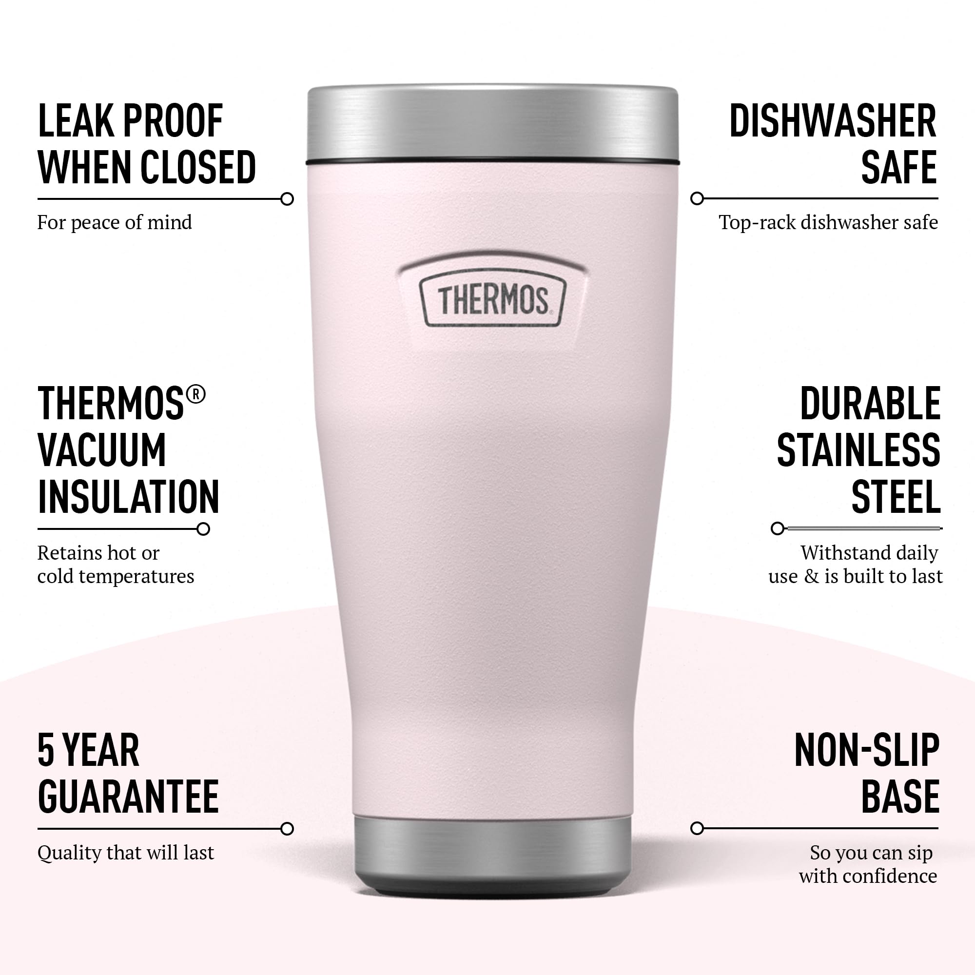 Thermos Icon Mug thermal travel mug 470ml pink stainless steel