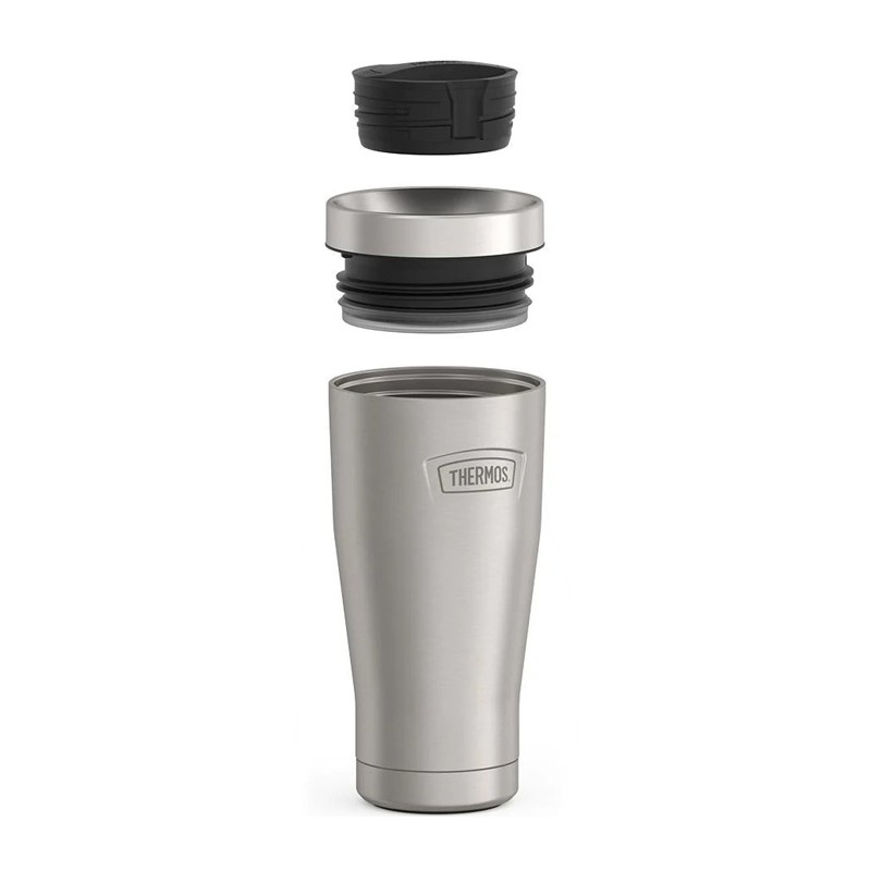 Thermos Icon stainless steel travel mug 470ml with black lid and handle