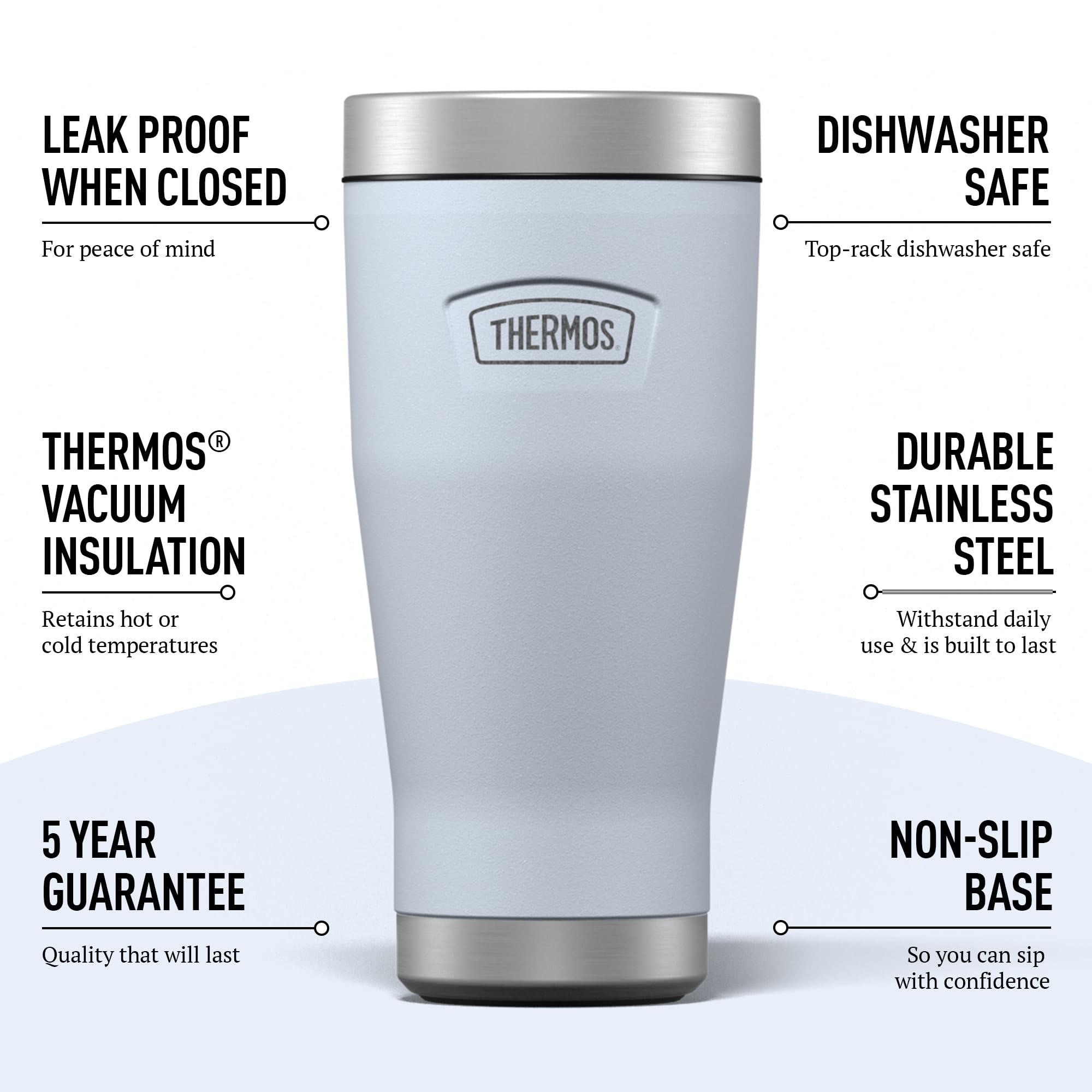 Thermos Icon harebell blue thermal mug 470 ml with stainless steel base