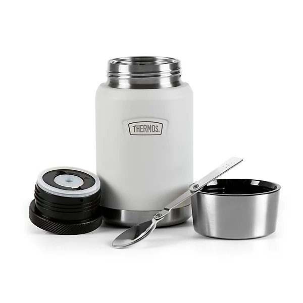Thermos Icon white thermal food flask 710 ml with stainless steel spoon