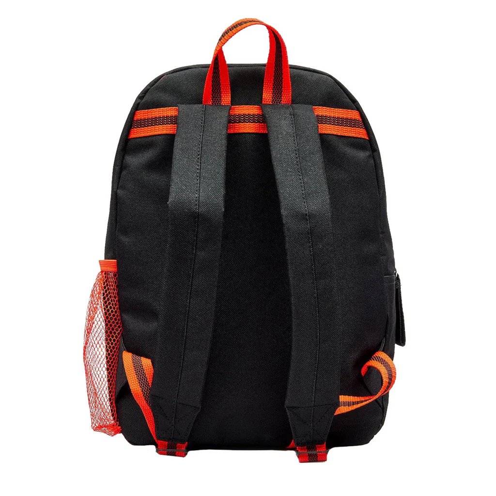 Avengers Hero Sports Panel Backpack black with red orange straps and pockets