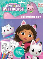 Gabby's Dollhouse colouring set with character and cat illustrations