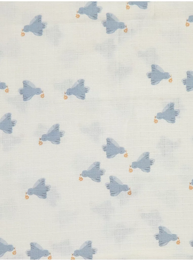 George Blue Bird Large Muslin Squares 2 Pack with bird print