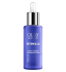 Olay Retinol 24 blue night serum with dropper bottle