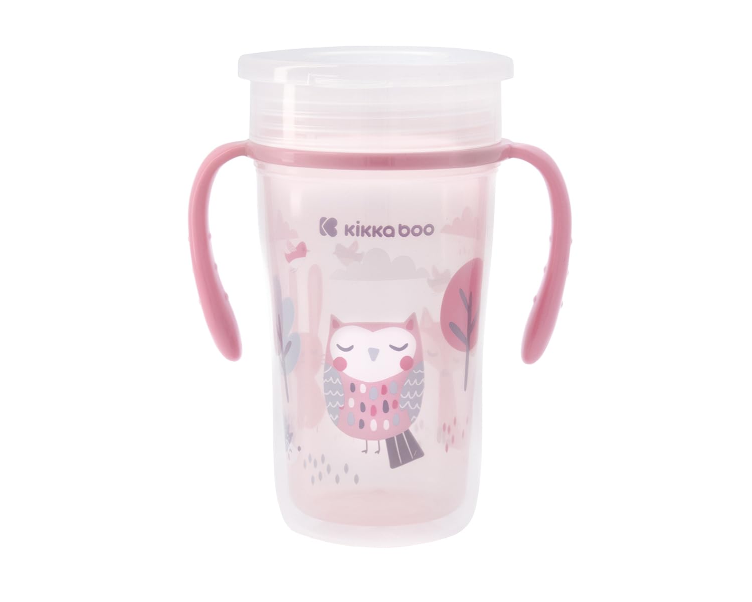 Kikka Boo Trainer Cup 360° pink with dual handles and owl design