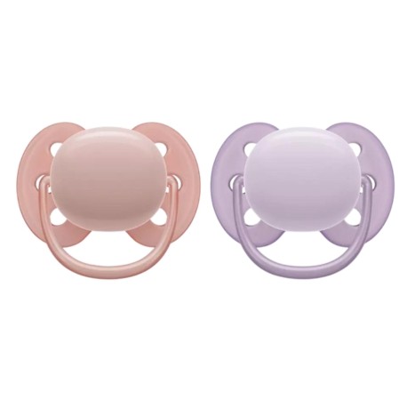 Philips Avent Ultra Soft Soother Girl 0-6m pink and purple two pack
