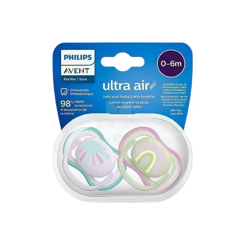 Philips Avent ultra Air soother 0-6 months boy 2 pack pastel colours