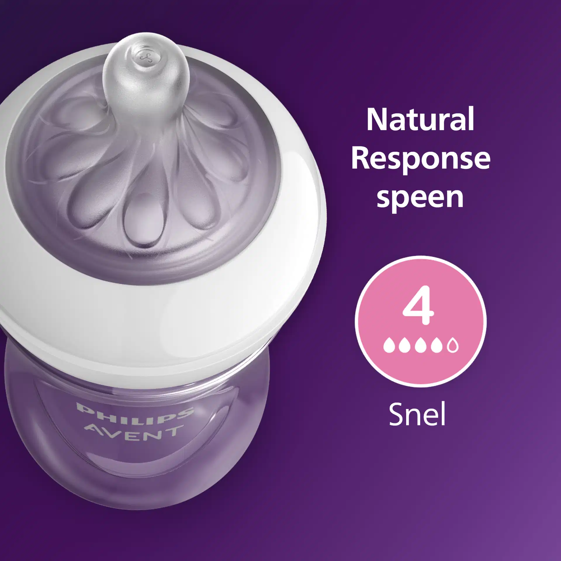 Philips Avent Natural Response 3.0 purple baby bottle 330ml with teat