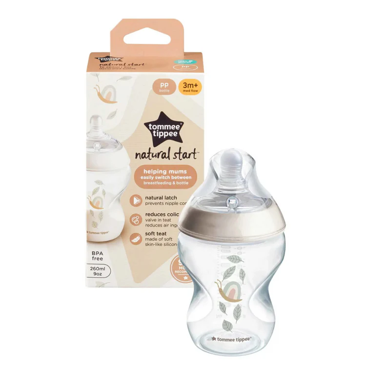 Tommee Tippee Natural Start 260ml baby feeding bottle with teat