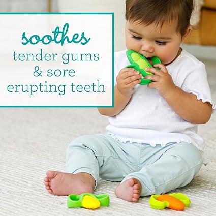 Infantino Go Gaga Farmer's Market Teethers Gift Set, three-piece teething toys