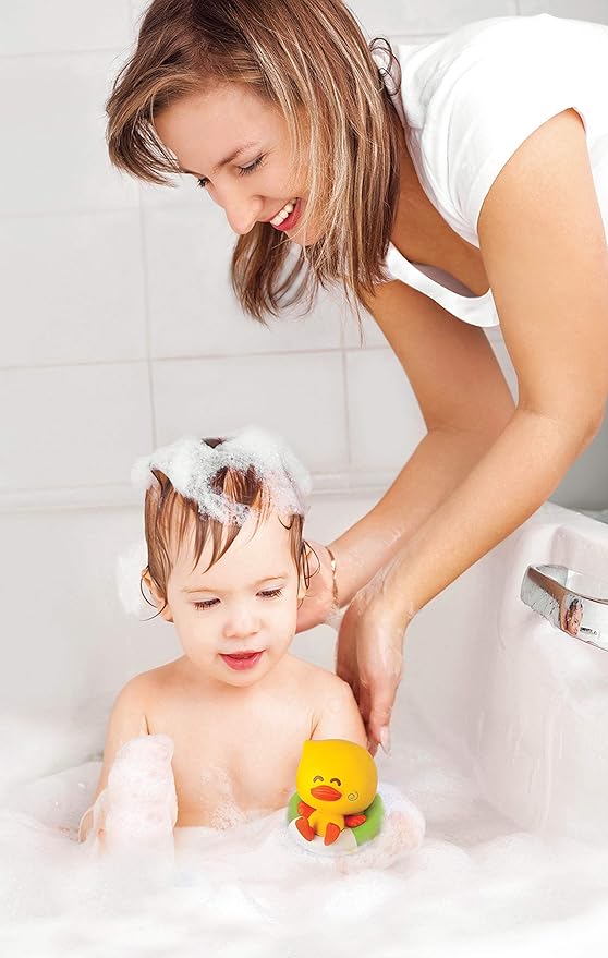 Infantino yellow duck bath temperature tester toy for babies