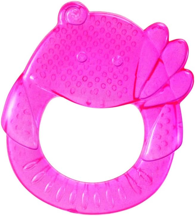 Infantino Safari Teething Pals bright pink elephant-shaped rubber teether toy