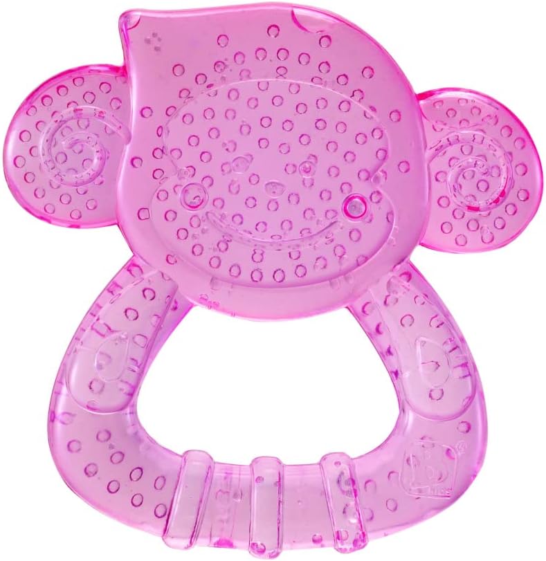 Infantino Safari Teething Pals pink elephant water teething ring toy