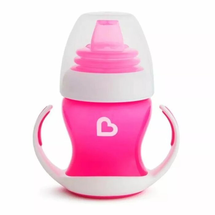 Munchkin Gentle First Cup pink baby sippy cup four months plus with handles